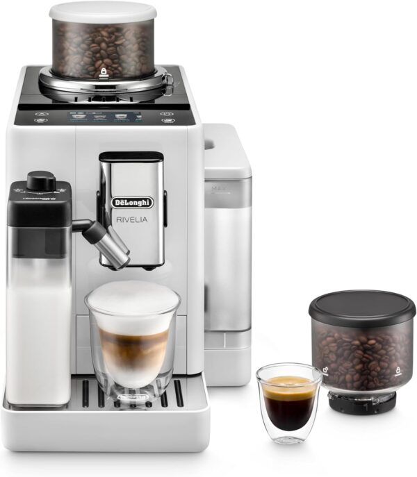 De'Longhi Rivelia Automatic Espresso Machine — Built-In Grinder & Milk Frother, Italian Design