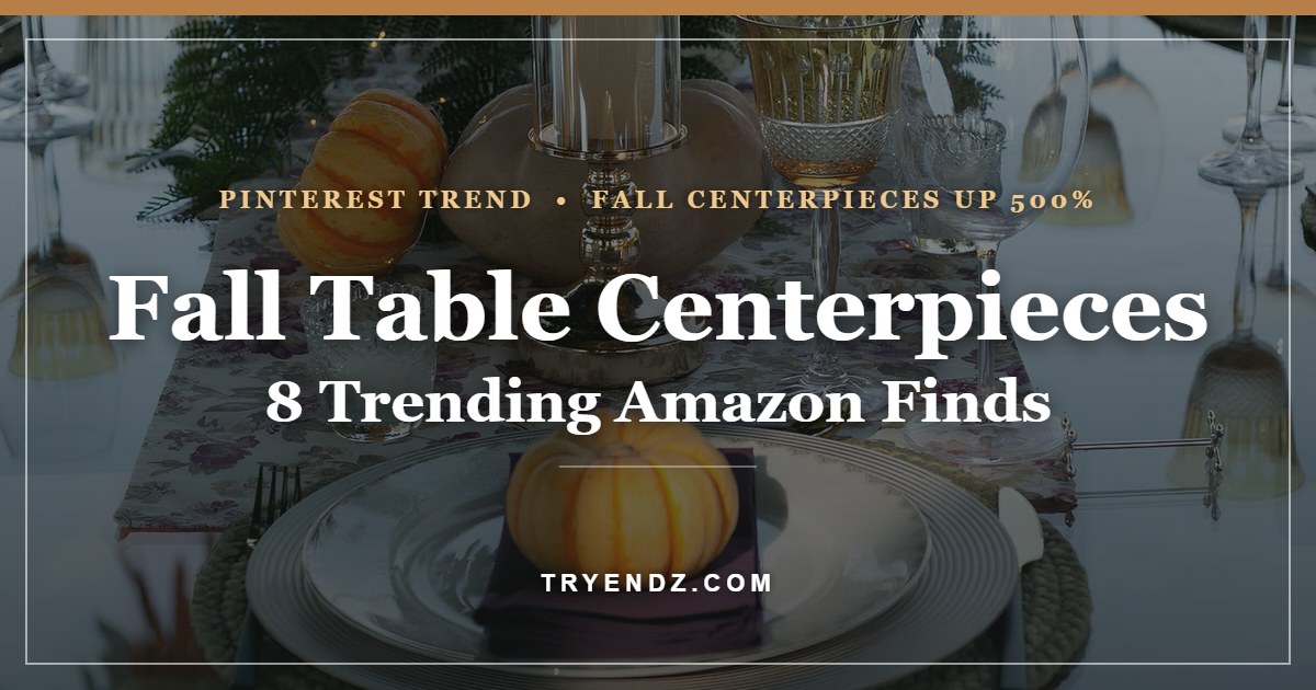 Fall table centerpiece with pumpkins, candles and greenery — 8 trending Amazon finds
